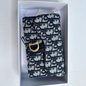 Authentic SADDLE BELT POUCH BLUE DIOR OBLIQUE JACQUARD/christian dior
